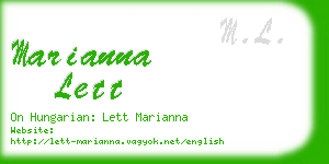 marianna lett business card